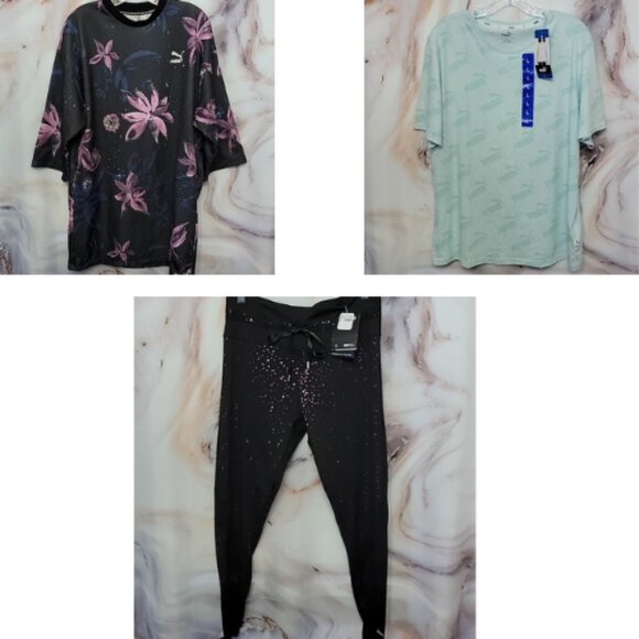 New Puma Women's Size L 3 Piece Lot of T-Shirt Dress, T-Shirt & Leggings - Picture 1 of 16